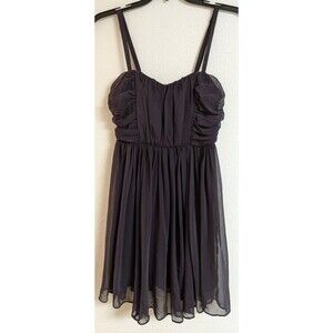 Women's LUSH Eggplant Color Chiffon Ruched Party Holiday Dress Size Small